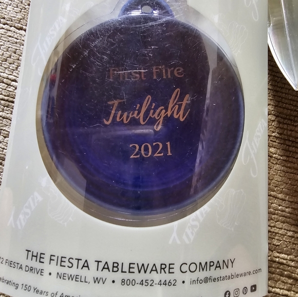 Fiesta NIB Twilight Blue First Fire Commemorative 2021 Ornament Mini-Plate - Picture 3 of 3